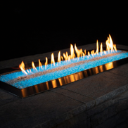 60-Inch Stainless Steel Outdoor Linear Fire Pit with Multicolor LED Lighting