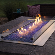 48-Inch Stainless Steel Outdoor Linear Fire Pit with Multicolor LED Lighting