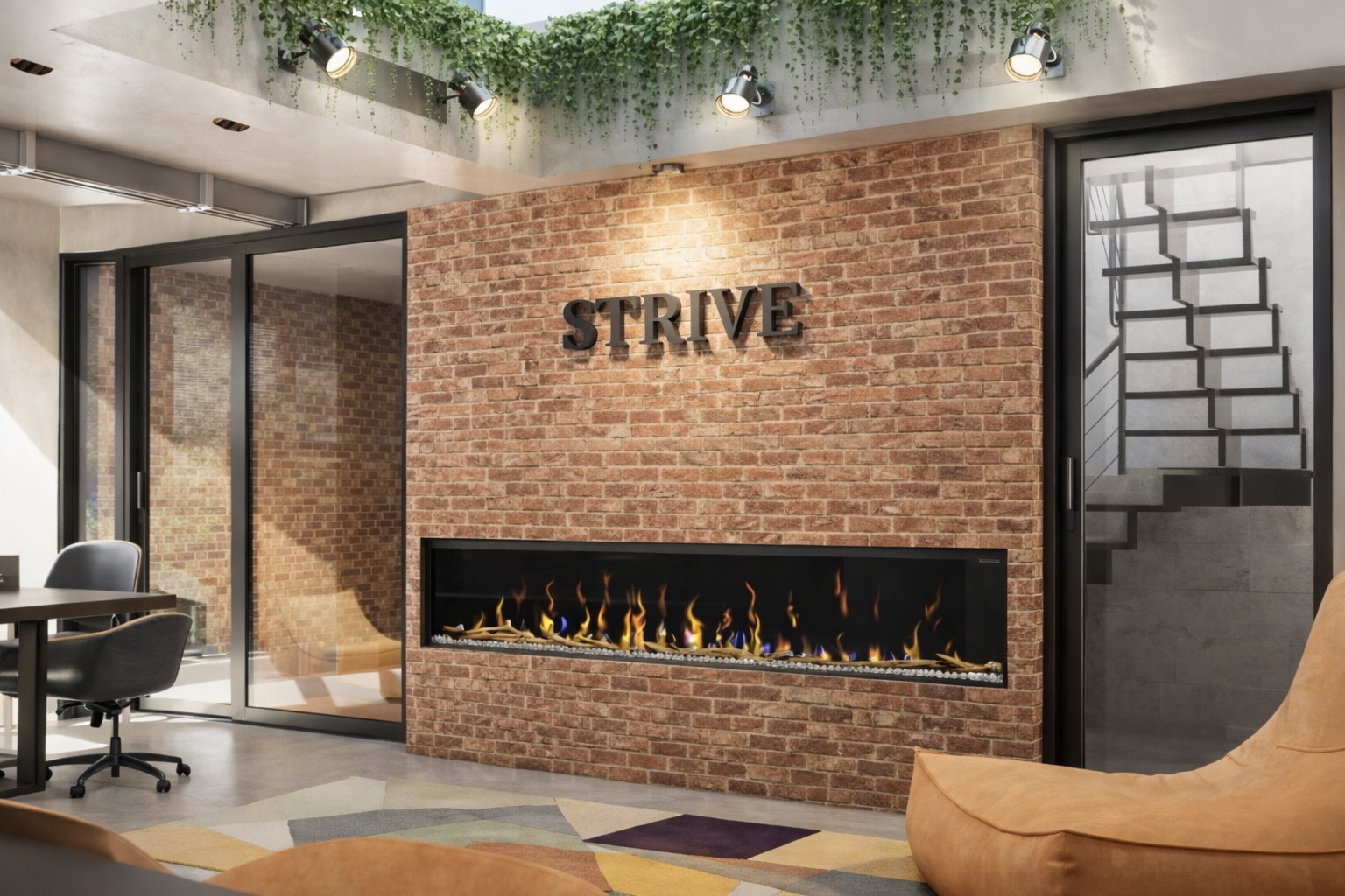 Ignite Bold Linear Electric Fireplace-100”