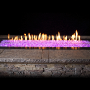 48-Inch Stainless Steel Outdoor Linear Fire Pit with Multicolor LED Lighting