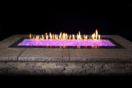 48-Inch Stainless Steel Outdoor Linear Fire Pit with Multicolor LED Lighting