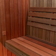 LeisureCraft CT Element Studio Indoor Sauna with wooden interior and glass door, designed for home relaxation.