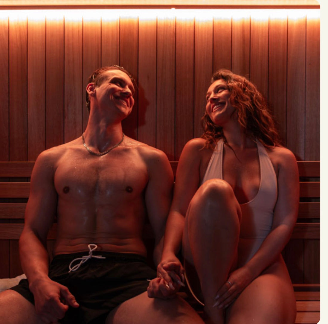 LeisureCraft CT Element Studio Indoor Sauna with wooden interior and glass door for relaxing home sauna experience.