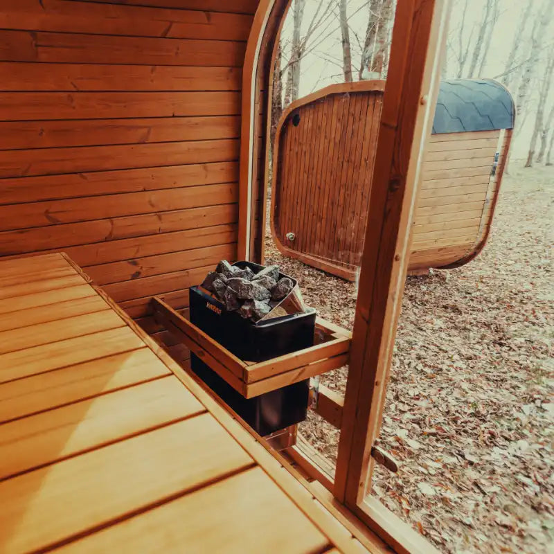 MW16 4-Person Outdoor Sauna | Scandinavian Thermowood | Mande Spa USA