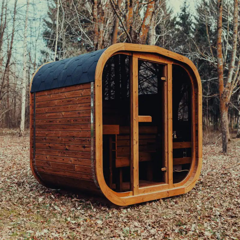 MW16 4-Person Outdoor Sauna | Scandinavian Thermowood | Mande Spa USA