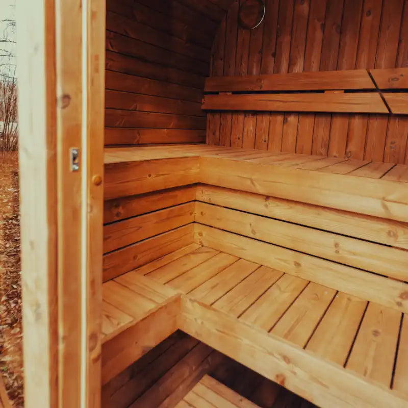 MW16 4-Person Outdoor Sauna | Scandinavian Thermowood | Mande Spa USA