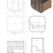 MW16 4-Person Outdoor Sauna | Scandinavian Thermowood | Mande Spa USA