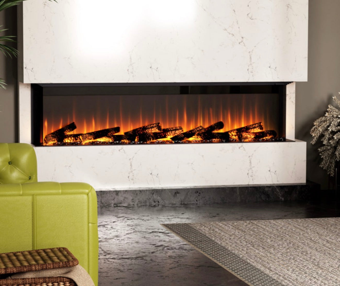 Ignite Ultra Linear Electric Fireplace  — 74”